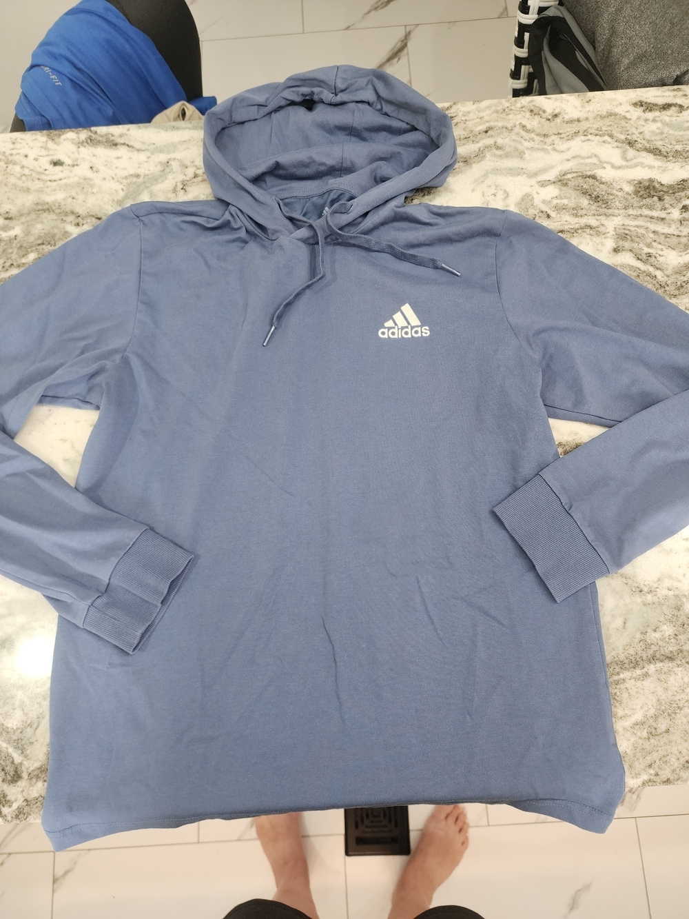 adidas Light Blue Long Sleeve Hooded Pullover